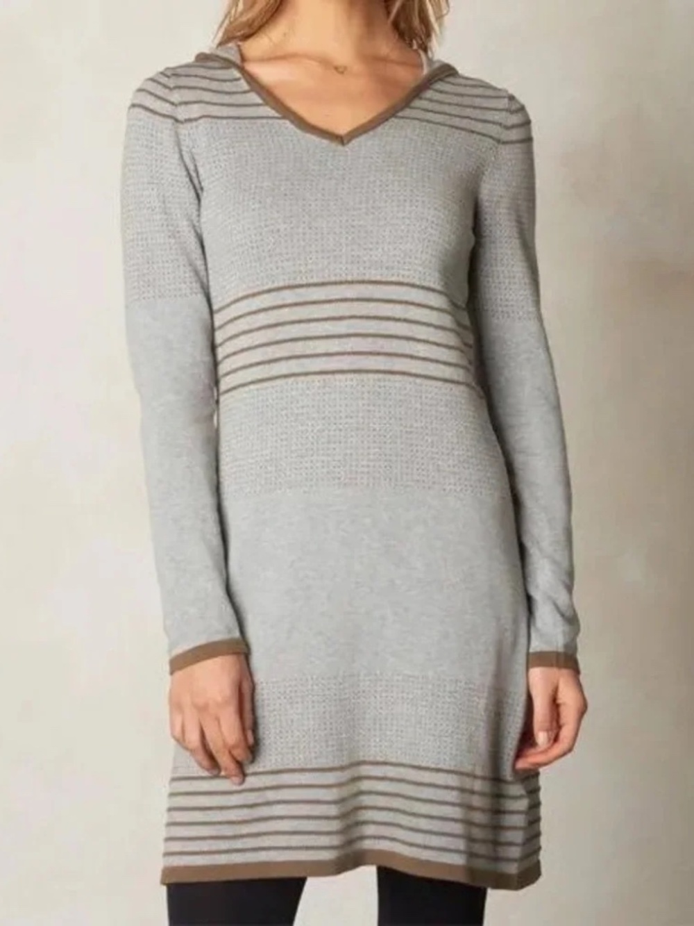 Prana Mariette Hooded Sweater Dress Heather Gray Size XS